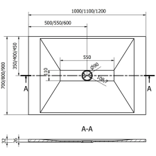 Mexen Toro téglalap alakú zuhanytálca SMC 120 x 80 cm, Fekete - 43708012 fürdőkellék