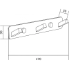 Mexen tripla törölköző fogas, Fekete - 709173-70