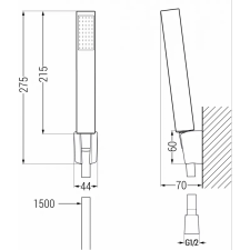 Mexen Uno R77 kád készlet, Fekete - 71403R77-70 fürdőkellék