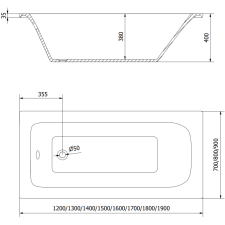 Mexen Vega téglalap alakú kád 160 x 70 cm, Fehér - 55011607000 kád, zuhanykabin