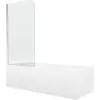 Mexen Vega téglalap alakú kád 170 x 70 cm burkolattal és 1-szárnyú, 80 cm-es paravánnal, átlátszó, króm