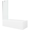 Mexen Vega téglalap alakú kád 170 x 70 cm burkolattal és 1-szárnyú paravánnal 60 cm, átlátszó, króm