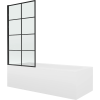 Mexen Vega téglalap alakú kád 170 x 70 cm burkolattal és 1 szárnyú paravánnal 70 cm, fekete minta - 550117070X9307017077