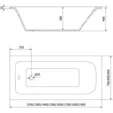 Mexen Vega téglalap alakú kád 170 x 70 cm és burkolattal, Fehér - 55011707000X kád, zuhanykabin