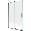 Mexen Velar 2 szárnyas kádparaván mozgatható 110 x 150 cm, Átlátszó, Fekete - 896-110-000-01-70