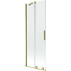 Mexen Velar 2 szárnyas kádparaván mozgatható 70 x 150 cm, Átlátszó, szálcsiszolt arany - 896-070-000-01-55