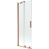 Mexen Velar 2-szárnyú, 75 x 150 cm-es, átlátszó, selyemfényű réz felületű fürdőkád paraván - 896-075-000-01-65