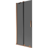 Mexen Velar 2-szárnyú tolható kádparaván 80 x 150 cm, grafit, rózsaarany - 896-080-000-41-60