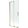 Mexen Velar 2 szárnyú, toló fürdőkád paraván 85 x 150 cm, átlátszó, arany kefélt - 896-085-000-01-55
