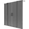 Mexen Velar Duo 2-szárnyú eltolható kádparaván 160 x 150 cm, grafit, gun metal - 896-160-000-42-95