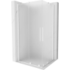 Mexen Velar Duo tolóajtós zuhanykabin 100 x 90 cm, homályos, fehér - 871-100-090-32-20