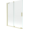 Mexen Velar Kádparaván 2 részes  csúszó 130 x 150 cm,  átlátszó nano, arany s csiszolt- 896-130-000-01-55 Kádparaván
