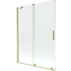 Mexen Velar Kádparaván 2 részes  csúszó 130 x 150 cm,  átlátszó nano, arany s csiszolt- 896-130-000-01-55 Kádparaván