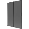 Mexen Velar kádparaván 2 szárnyú toló 120 x 150 cm, grafit, gun gray kefélt - 896-120-000-41-66