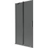 Mexen Velar kétszárnyú, 95 x 150 cm-es zuhanyfal, grafit, gun gray kefés - 896-095-000-41-66