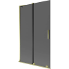 Mexen Velar L 2-szárnyú toló zuhanyfal 110 x 150 cm, grafit, arany - 896-110-003-41-50