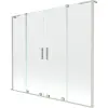 Mexen Velar L Duo 2-szárnyas toló kádparaván 200 x 150 cm, átlátszó, selyemfényű nikkel - 896-200-003-02-97
