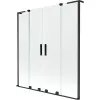 Mexen Velar L Duo 2-szárnyú, eltolható kádparaván 140 x 150 cm, átlátszó, fekete - 896-140-003-02-70