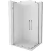 Mexen Velar L Duo eltolható zuhanykabin 90 x 80 cm, homályos, króm - 871-090-080-02-33-01