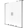Mexen Velar L Duo kétrészes, csúsztatható kádparaván 140 x 150 cm, deres, gun gray kefe - 896-140-003-32-66