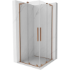 Mexen Velar L Duo tolóajtós zuhanykabin 90 x 90 cm, átlátszó, csiszolt réz - 871-090-090-02-03-65