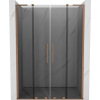 Mexen Velar L Duo tolózuhany ajtó 150 cm, grafit, csiszolt réz - 871-150-003-42-65