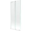 Mexen Velar L kádparaván, 2 szárnyú toló, 80 x 150 cm, átlátszó, fehér - 896-080-003-01-20