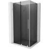 Mexen Velar L tolóajtós zuhanykabin 100 x 120 cm, grafit, kefélt nikkel - 871-100-120-43-97