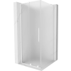 Mexen Velar L tolóajtós zuhanykabin 90 x 90 cm, homályos, fehér - 871-090-090-33-20