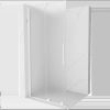 Mexen Velar mozgatható Walk-in zuhanyfal 100 x 200 cm, homályos 8 mm, fehér - 871-100-000-33-20