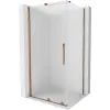 Mexen Velar tolóajtós zuhanykabin 120 x 75 cm, áttetsző, rózsaarany - 871-120-075-31-60
