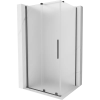 Mexen Velar tolóajtós zuhanykabin 140 x 90 cm, opálos, kefe szürke - 871-140-090-31-66