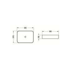 Mexen Vena munkalapi mosdó 50 x 37 cm, Világosszürke matt- 22195061 szaniter