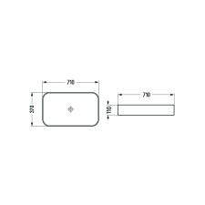 Mexen Vena munkalapi mosdó 60 x 37 cm, Fekete matt - 22196085 szaniter