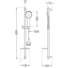 Mexen Zero DQ40 kád készlet, Arany - 7113DQ40-50 fürdőkellék