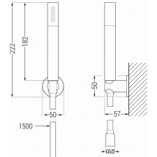 Mexen Zero R70 kád készlet, Króm - 71113R70-00 fürdőkellék