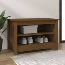  Mézbarna tömör fenyőfa cipőtároló pad 70x38x45,5 cm bútor