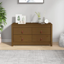  Mézbarna tömör fenyőfa kisszekrény 100x40x54 cm bútor