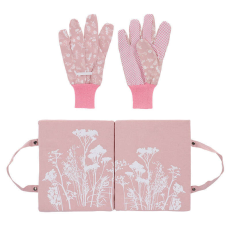  Mezei virág mintás kerti térdelőpárna és kesztyű szett, pink (TR065-P)