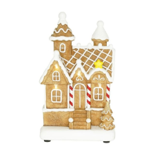  Mézeskalács ház LED-es 12x10x19,5 cm dekorációs kellék