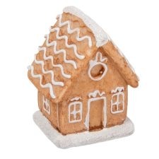  Mézeskalács házikó LED-es polyresin 8cm dekorációs kellék