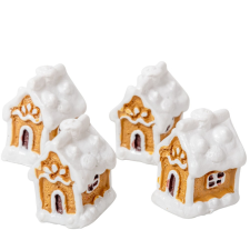  Mézeskalács házikó poly 2,5cm 4db-os dekorációs kellék