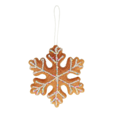  Mézeskalács hópehely akasztós polyfoam 15cm dekorációs kellék