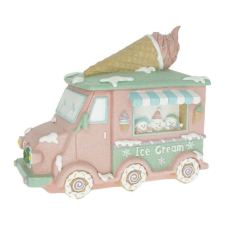  Mézeskalács jégkrémes autó glitteres 26x13,5x22 cm dekorációs kellék