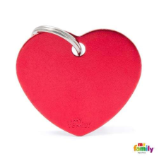  MF BIG HEART ALUMINUM RED 3,1x3,76 cm gravírozható biléta nyakörv, póráz, hám kutyáknak