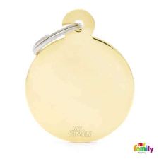  MF BIG ROUND GOLDEN BRASS 3,93x3,17 cm gravírozható biléta nyakörv, póráz, hám kutyáknak