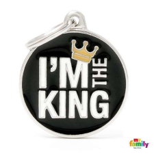  MF I&#039;M THE KING 3,93x3,17cm gravírozható biléta nyakörv, póráz, hám kutyáknak