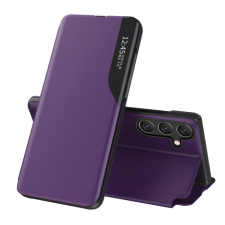 MG Eco Leather View könyv tok Samsung Galaxy A56, lila tok és táska