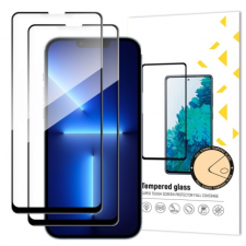 MG Full Glue 2x üvegfólia iPhone 13 / 13 Pro, fekete mobiltelefon kellék