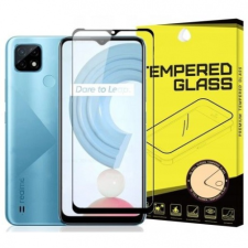 MG Full Glue Super Tough üvegfólia Realme C21, fekete mobiltelefon kellék
